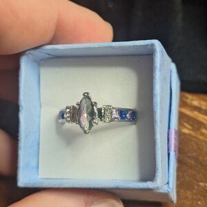 Cubic Zirconia ring size 9 purple and blue